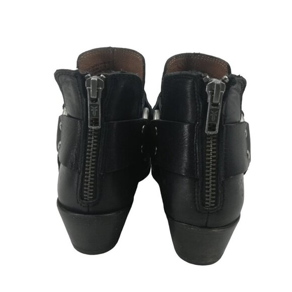 Frye Ray Harness Biker Motorcycle Boots Bootie Size 6.5 Black Leather Classic - Picture 7 of 13